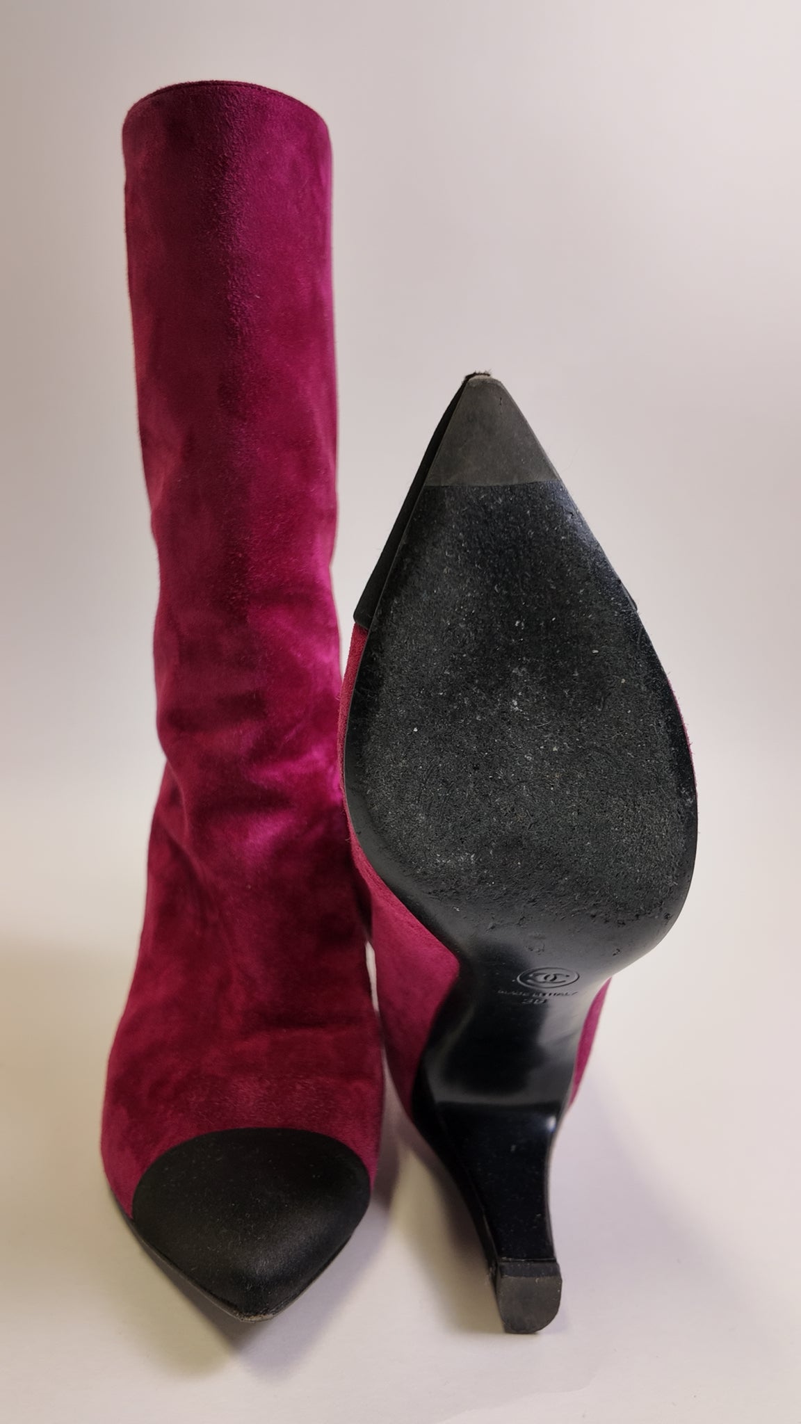 GABRIELLE CHANEL COCO TOE CAP SUEDE BOOTS Size 38 Misc. Shoes