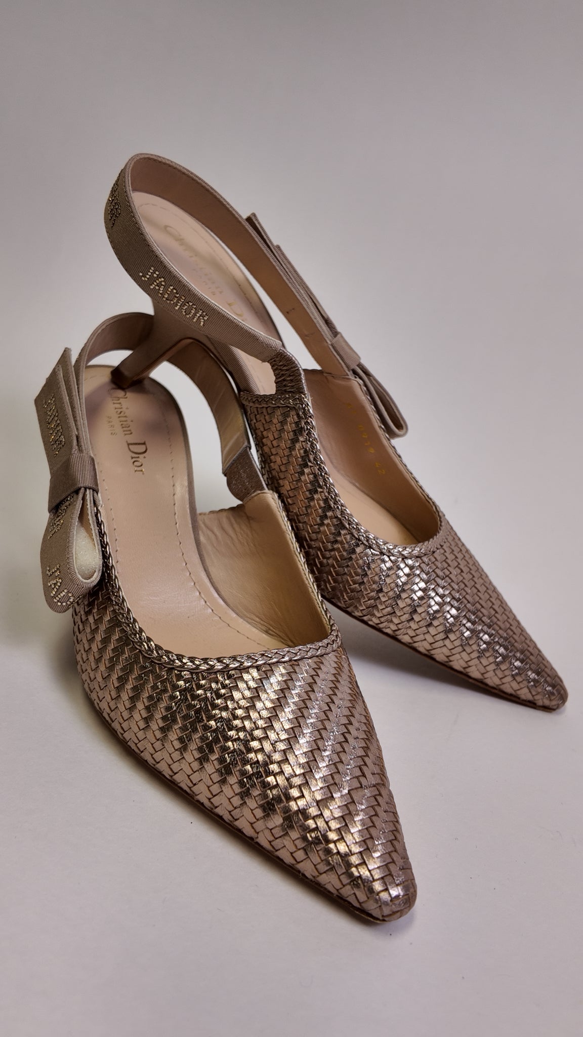 Christian Dior BOW ACCENT SLINGBACK W/ RHINESTONE "DIOR" 42 Shoes