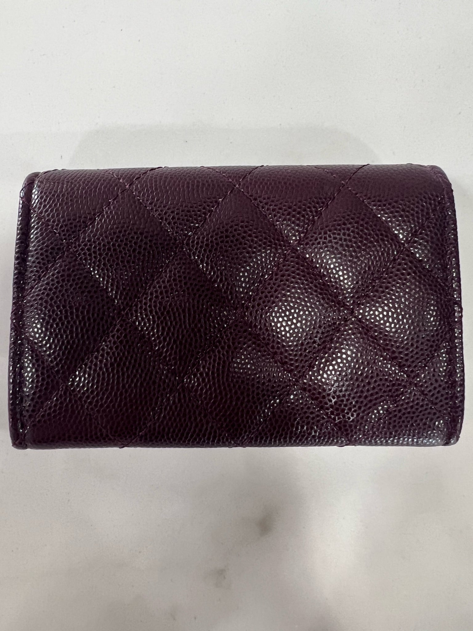 CHANEL CAVIAR QUILTED CRYSTAL CC FLAP CARD HOLDER