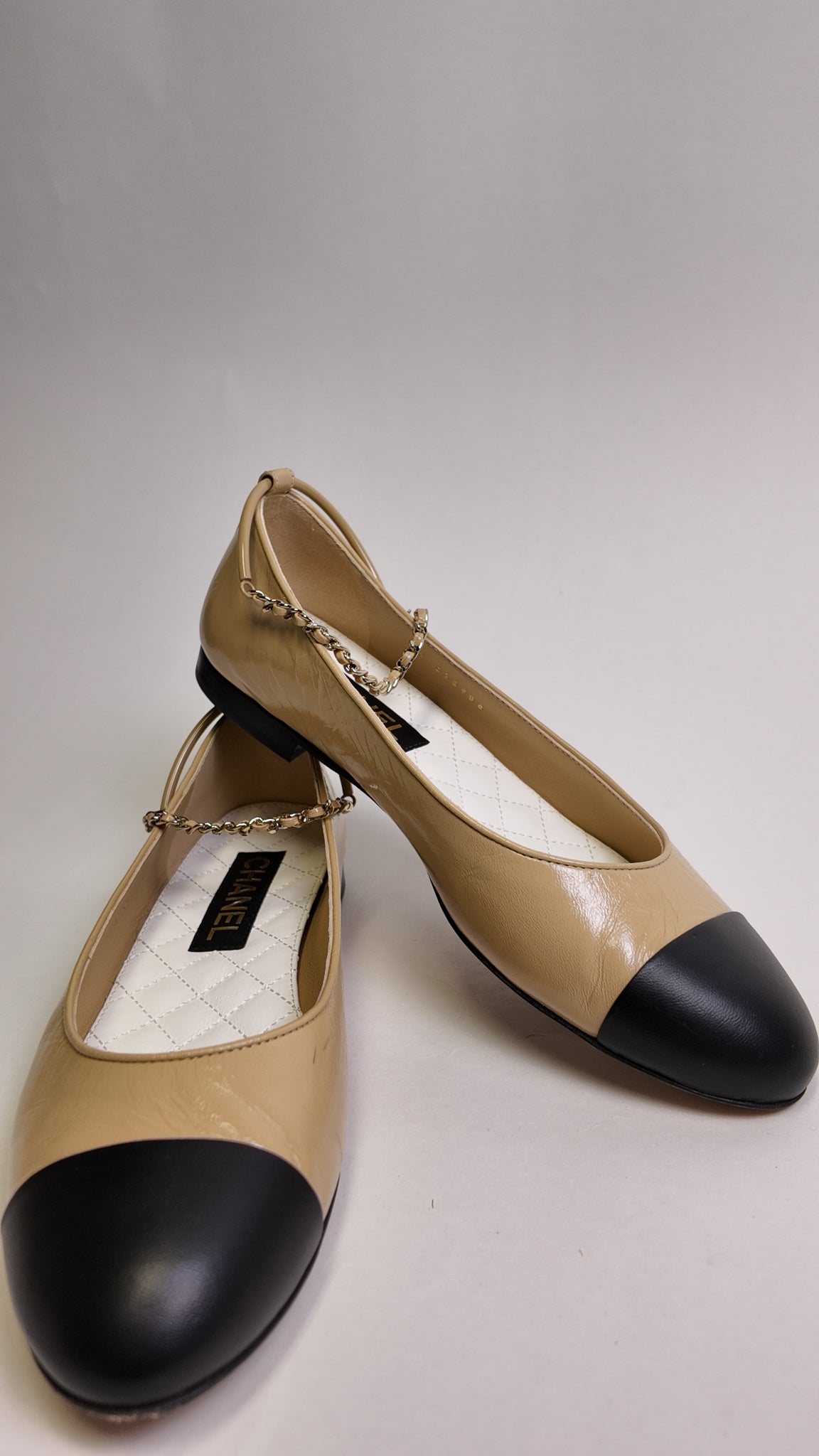 Chanel 2023 ANKLE STRAP FLATS Size 39.5 Misc. Shoes