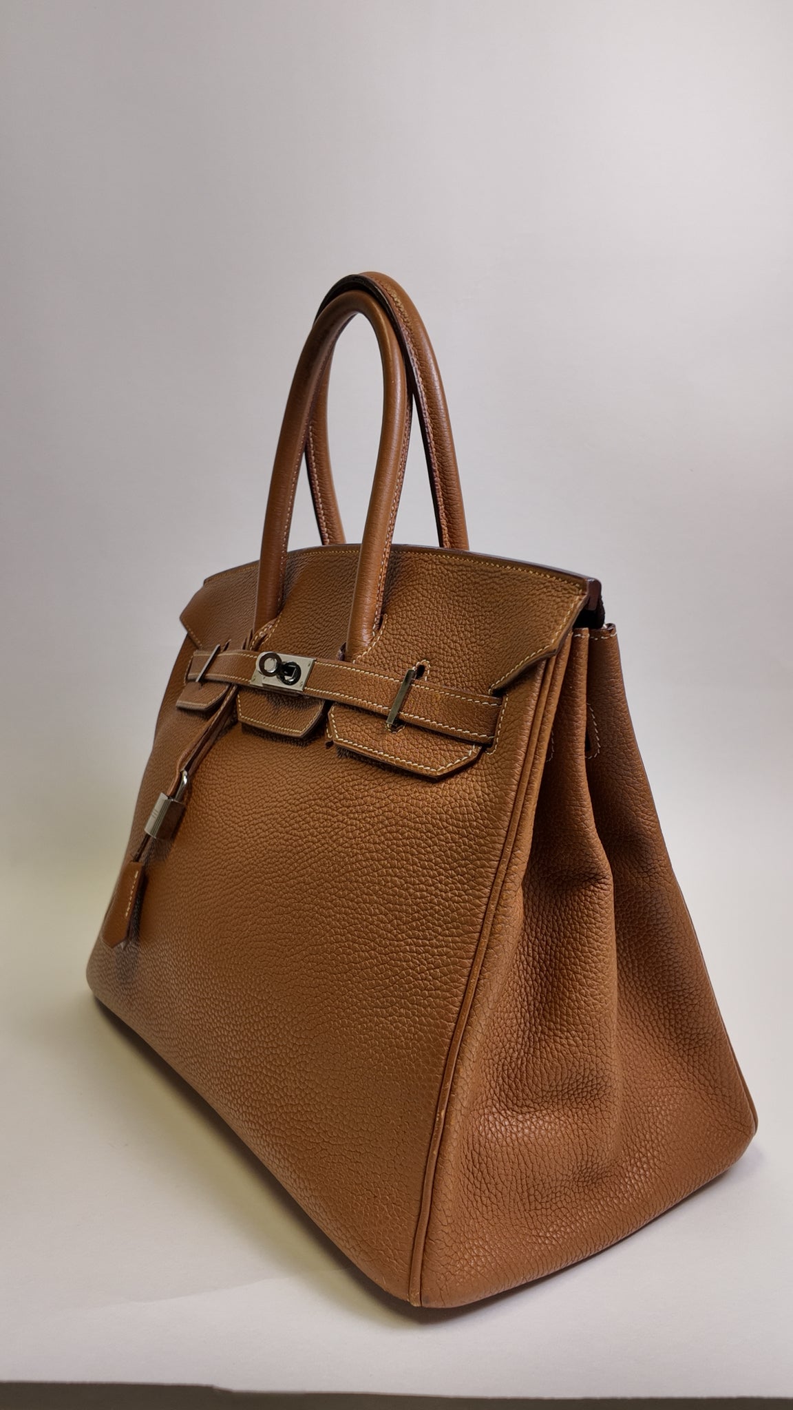 HERMES 35 GOLD BIRKIN WITH PALLADIUM HARDWARE