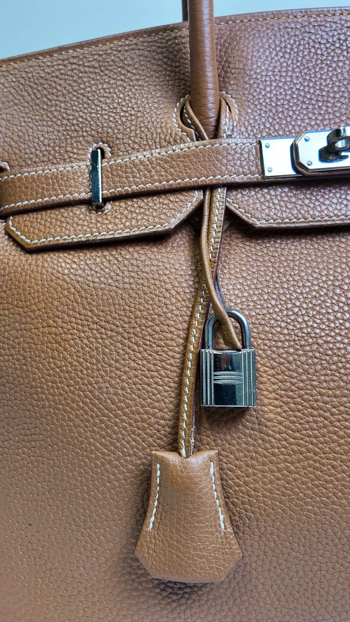 HERMES 35 GOLD BIRKIN WITH PALLADIUM HARDWARE