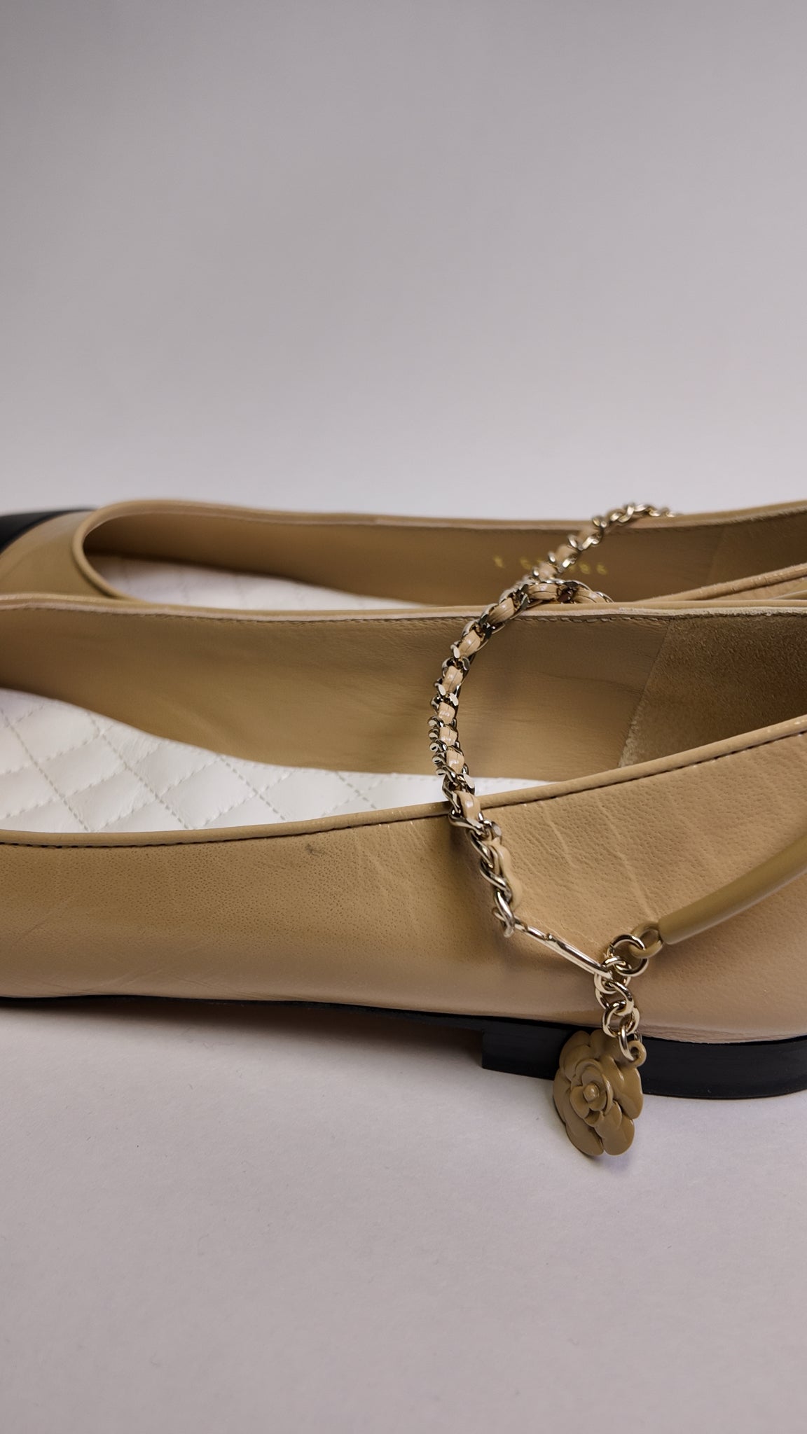 Chanel 2023 ANKLE STRAP FLATS Size 39.5 Misc. Shoes