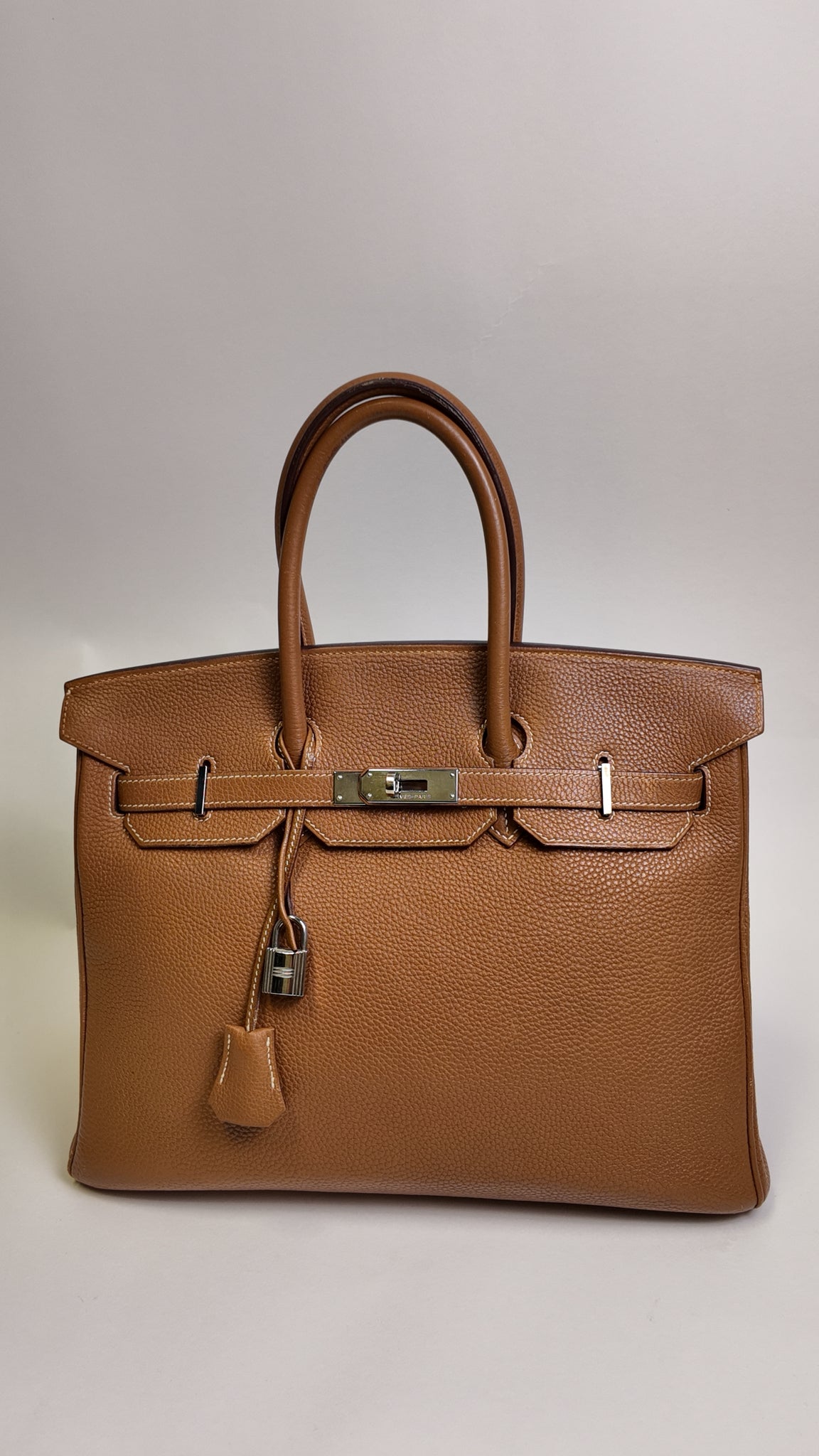 HERMES 35 GOLD BIRKIN WITH PALLADIUM HARDWARE