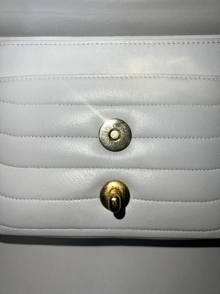 Chanel White Lambskin Mini Square Double Flap Bag