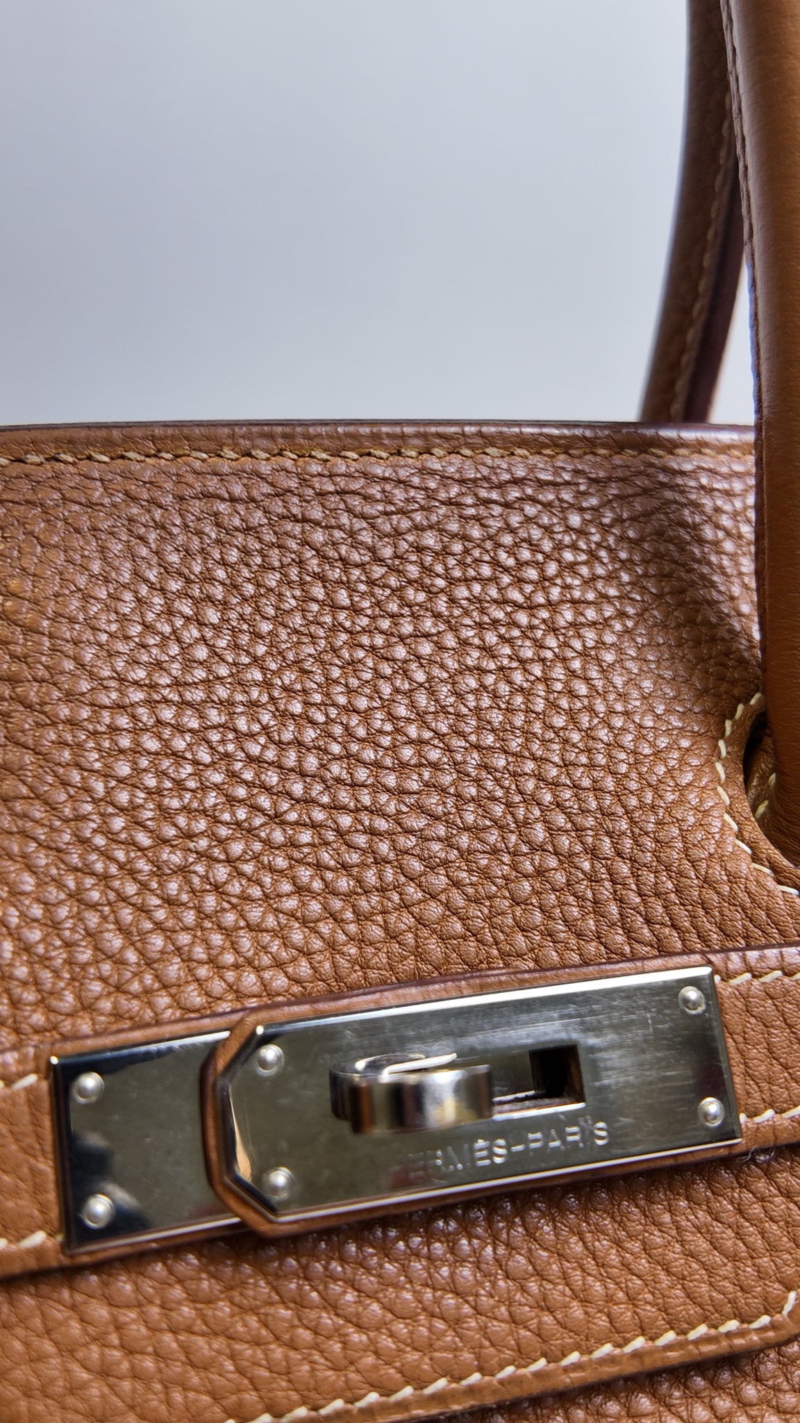 HERMES 35 GOLD BIRKIN WITH PALLADIUM HARDWARE