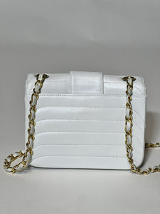 Chanel White Lambskin Mini Square Double Flap Bag