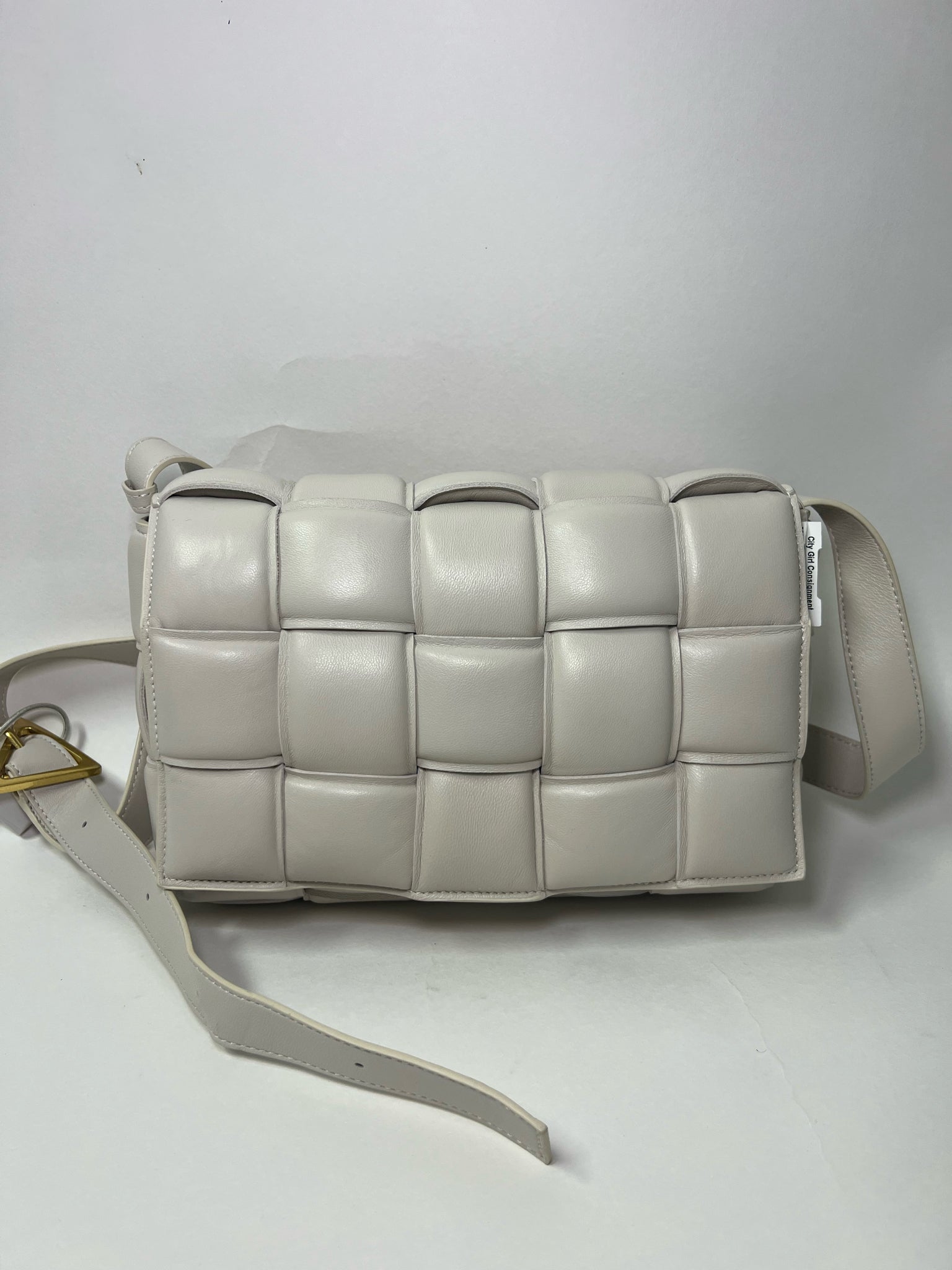 CASSETTE PADDED LEATHER CROSSBODY BAG