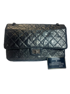 Chanel 2.55 Reissue 226 Flap Bag in Metallic Dark Silver Aged Calfskin