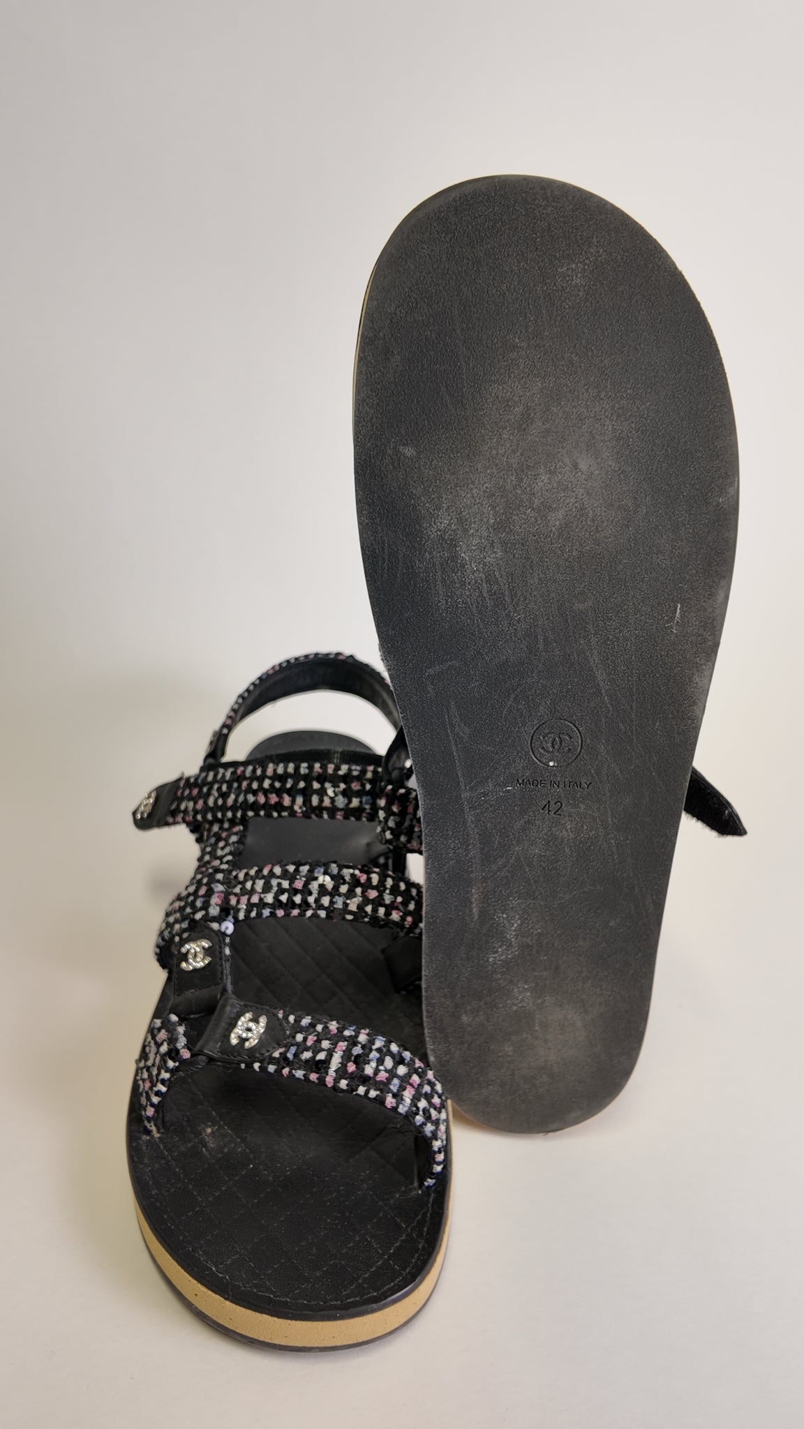 CHANEL 2023 SPRING TWEED DAD SANDALS