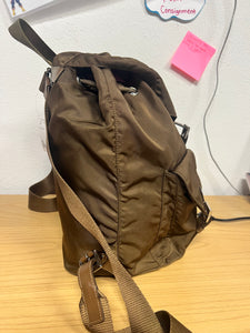 Prada Enameled Metal Triangle Backpack