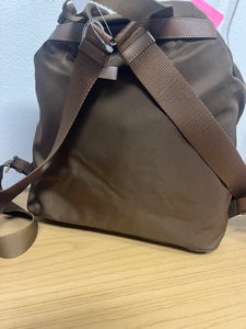 Prada Enameled Metal Triangle Backpack