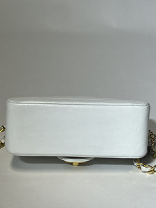Chanel White Lambskin Mini Square Double Flap Bag