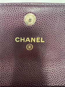 CHANEL CAVIAR QUILTED CRYSTAL CC FLAP CARD HOLDER