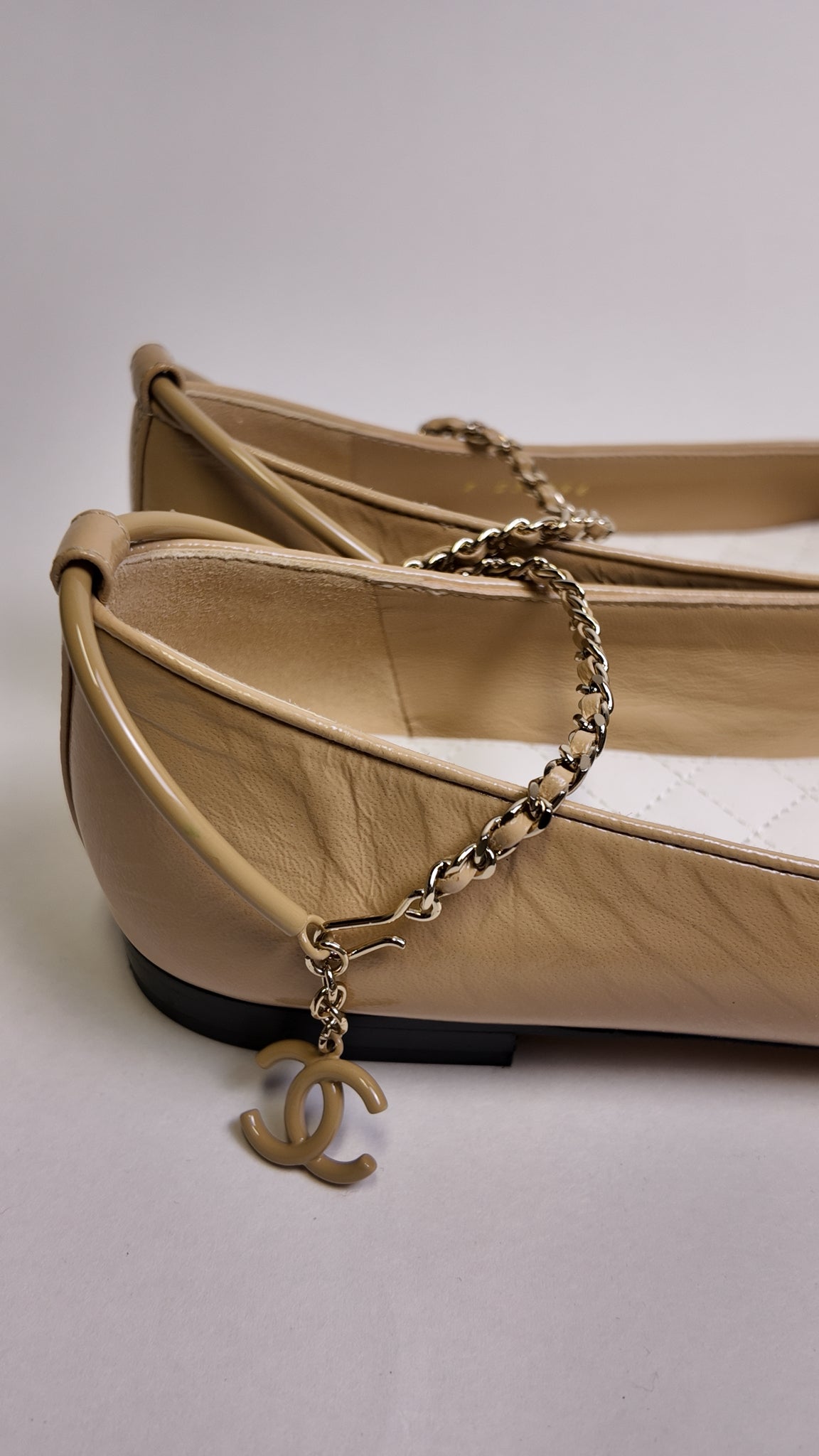 Chanel 2023 ANKLE STRAP FLATS Size 39.5 Misc. Shoes