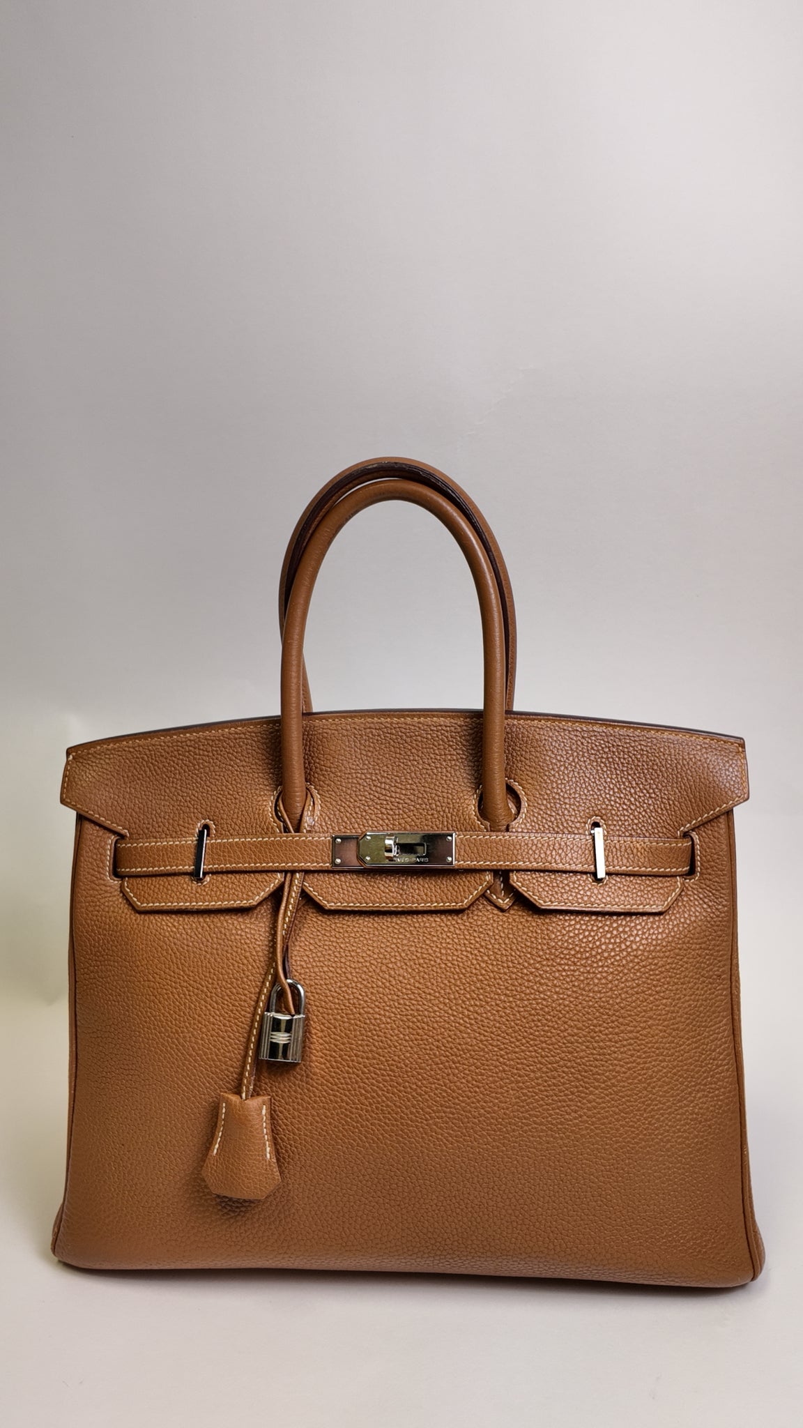 HERMES 35 GOLD BIRKIN WITH PALLADIUM HARDWARE