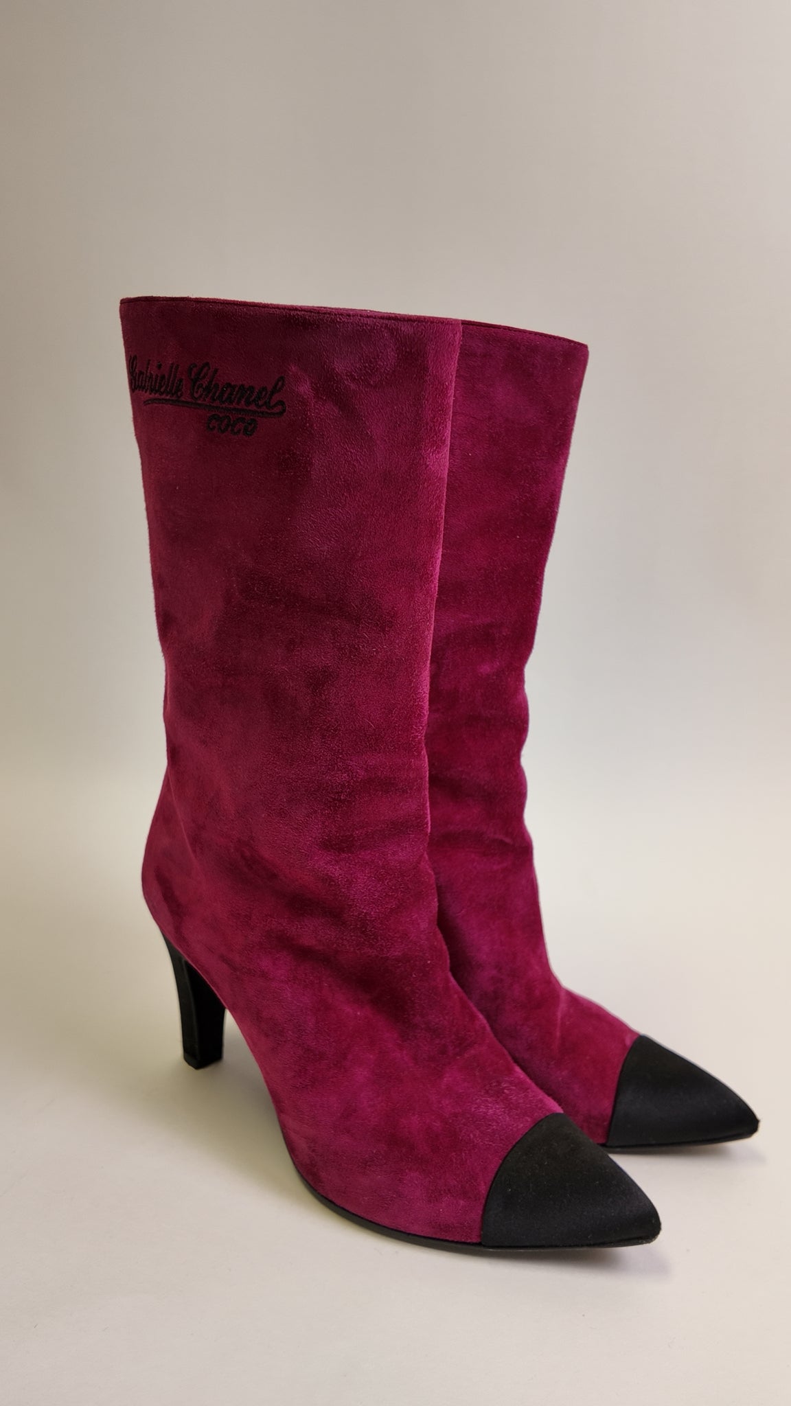 GABRIELLE CHANEL COCO TOE CAP SUEDE BOOTS Size 38 Misc. Shoes