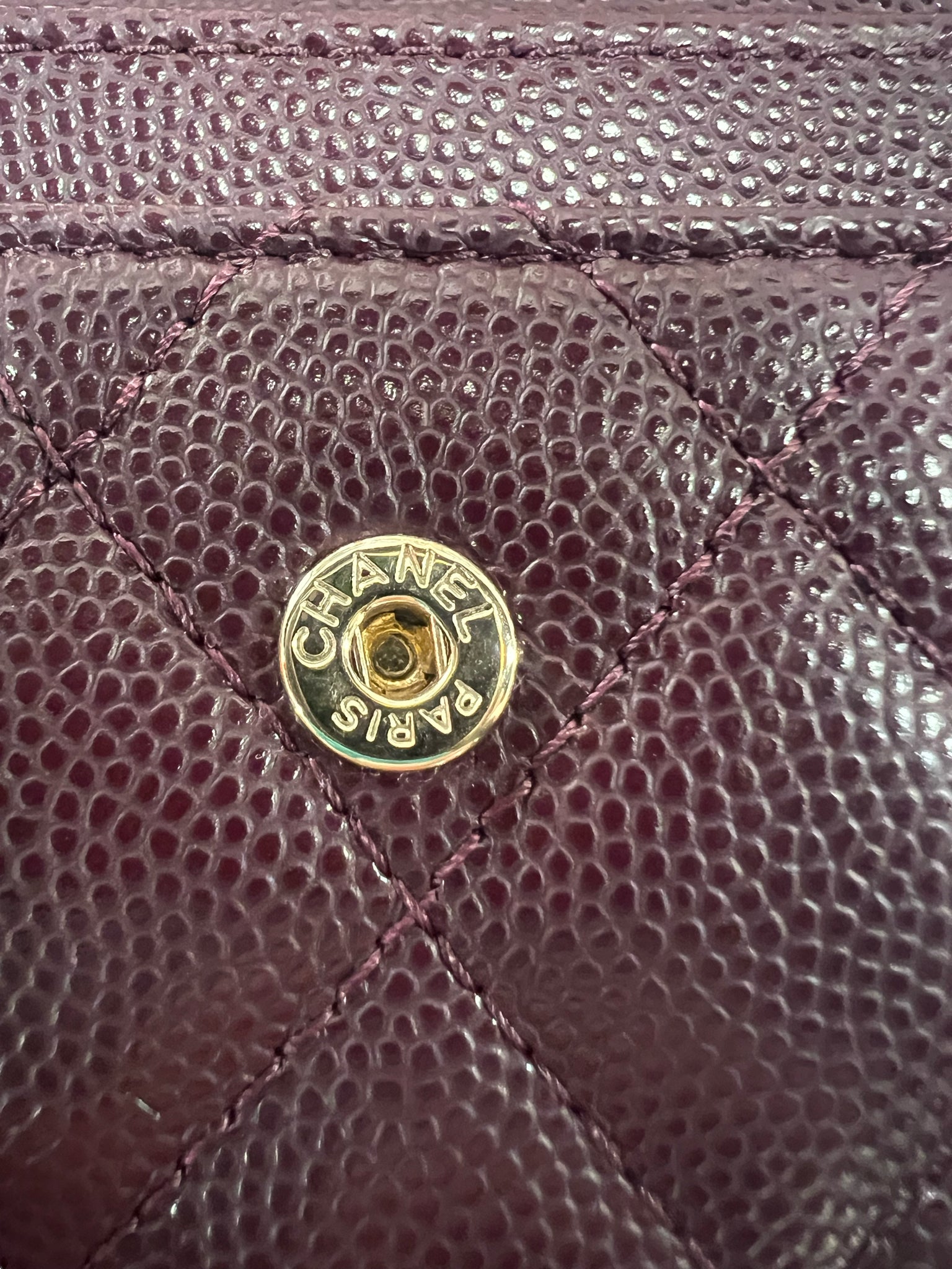 CHANEL CAVIAR QUILTED CRYSTAL CC FLAP CARD HOLDER