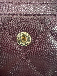 CHANEL CAVIAR QUILTED CRYSTAL CC FLAP CARD HOLDER