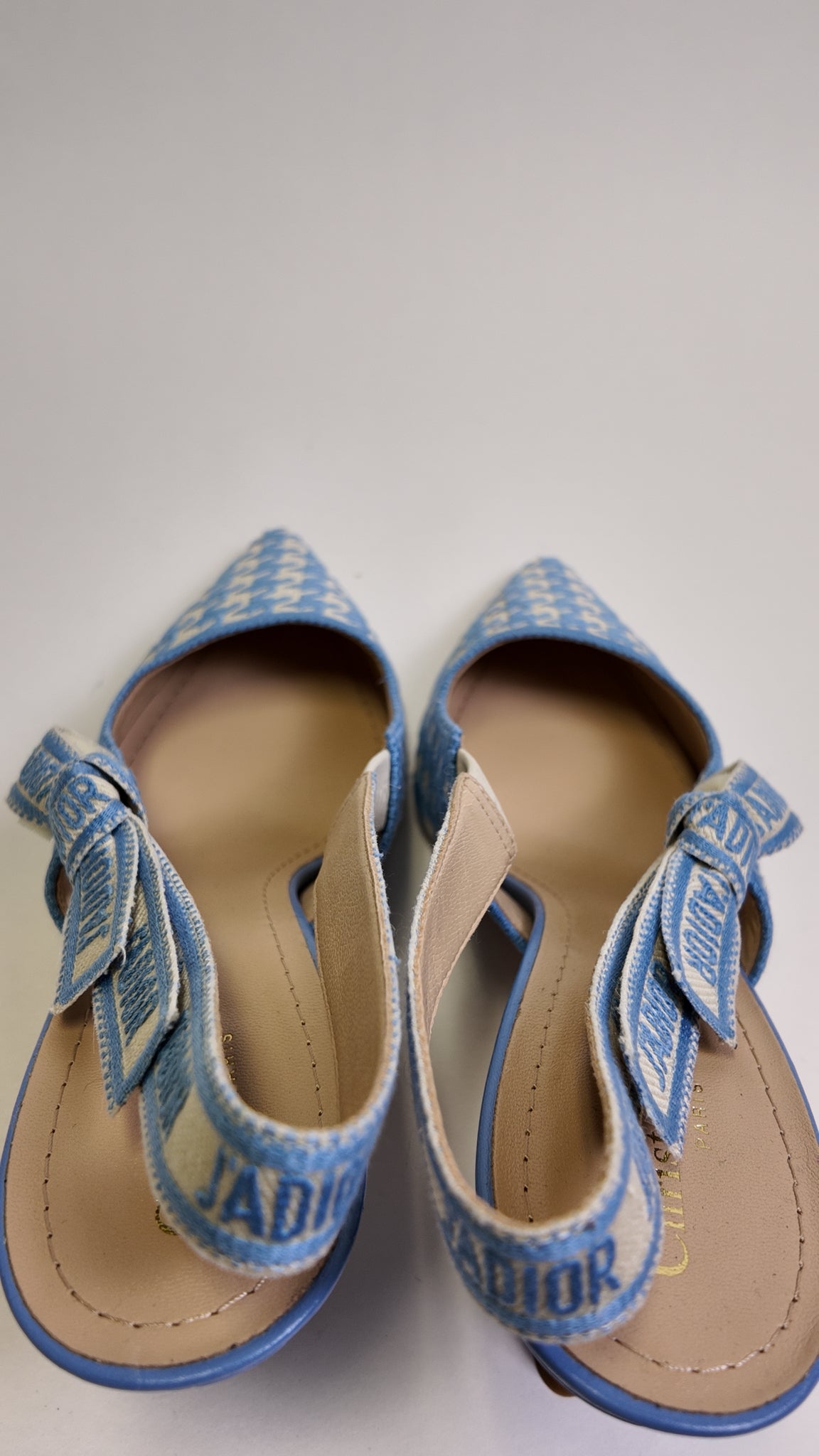 Christian Dior HOUNDSTOOTH BOW ACCENT SLINGBACK