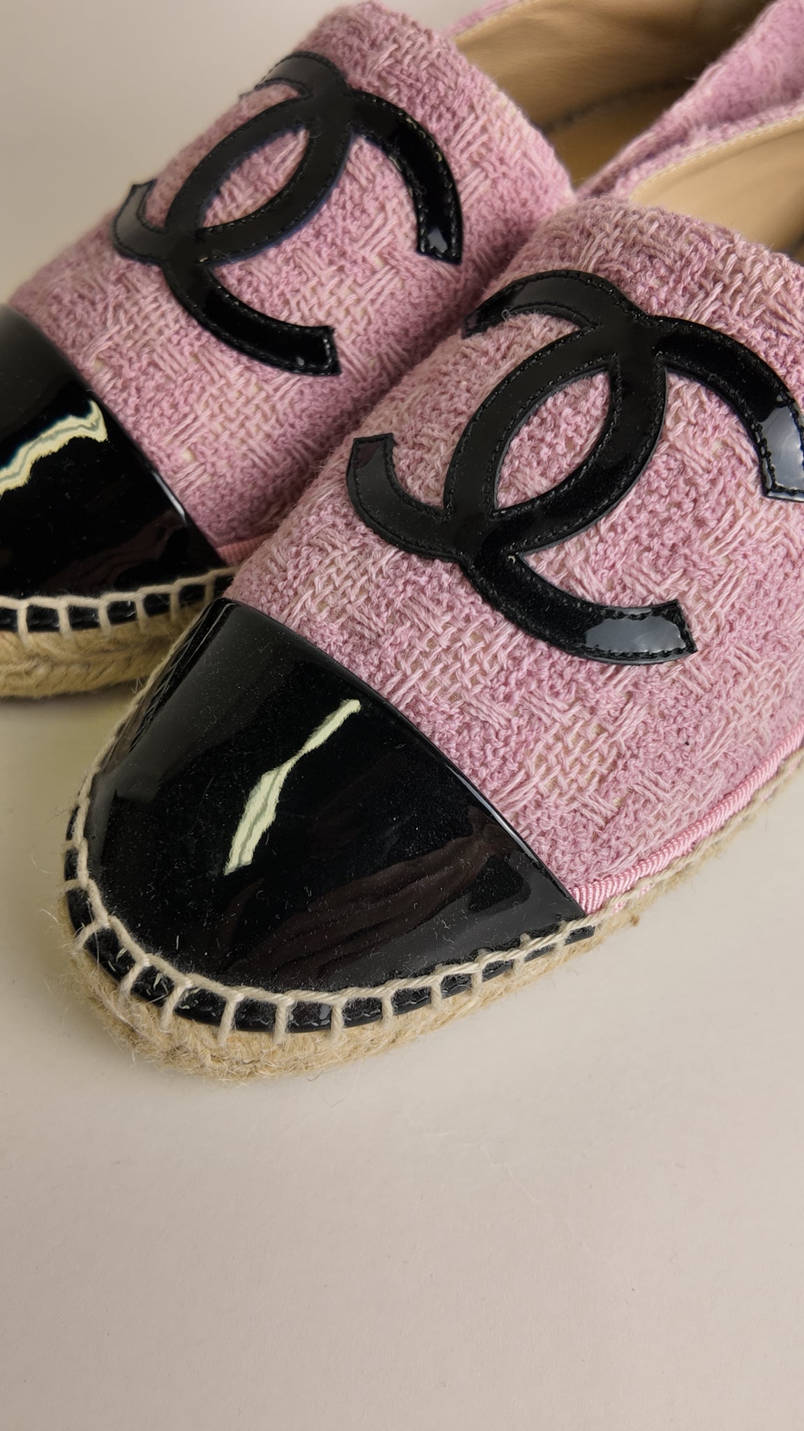Interlocking CC Logo Leather Espadrilles Size 40