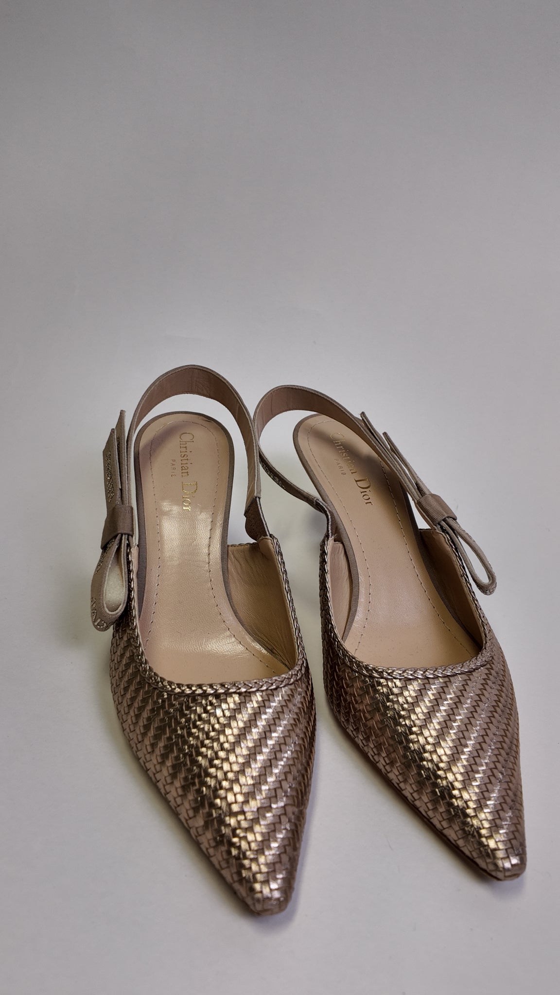 Christian Dior BOW ACCENT SLINGBACK W/ RHINESTONE "DIOR" 42 Shoes