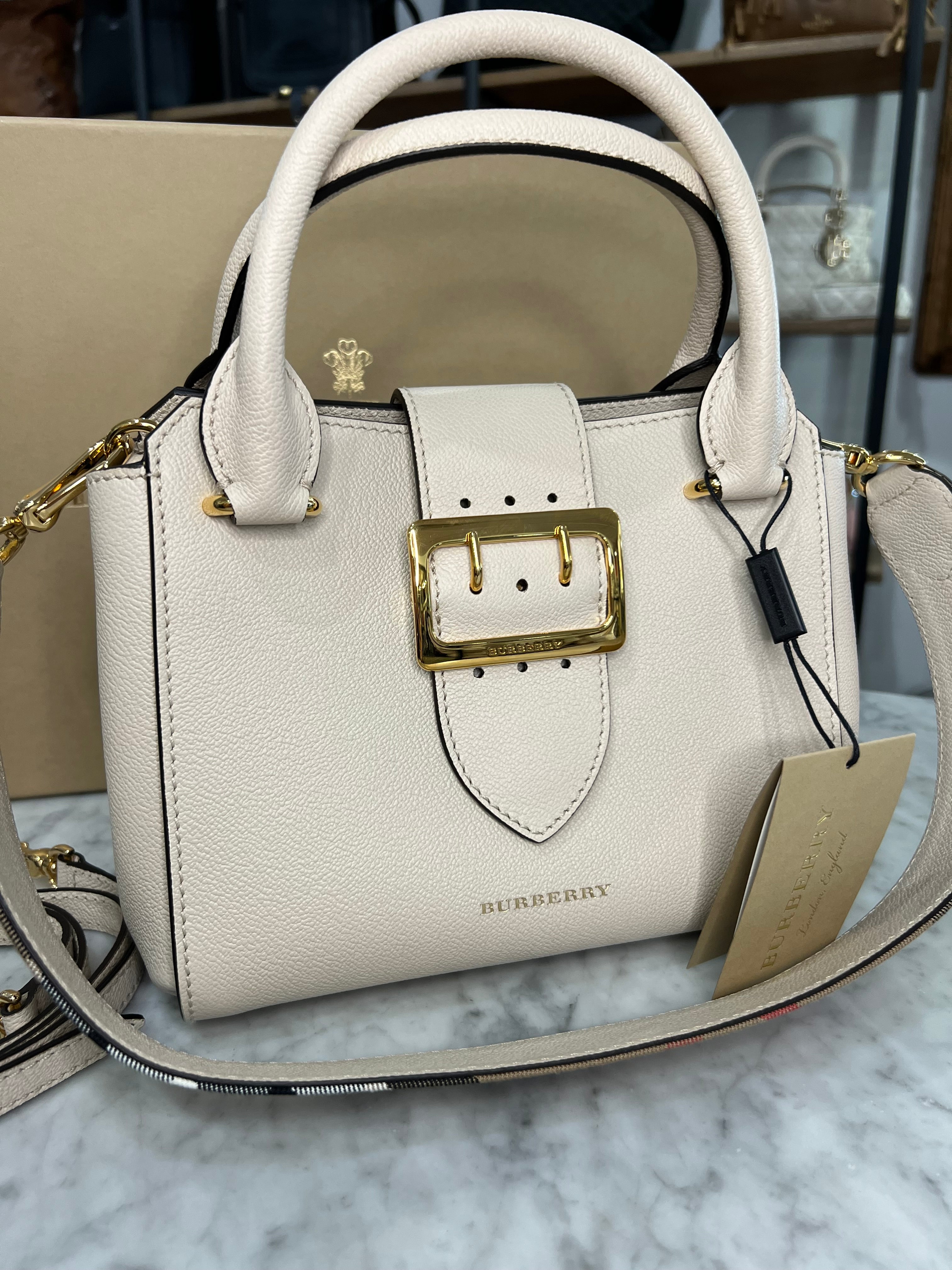 BNIB Burberry Soft Grain Buckle Bag – City Girl Consignment