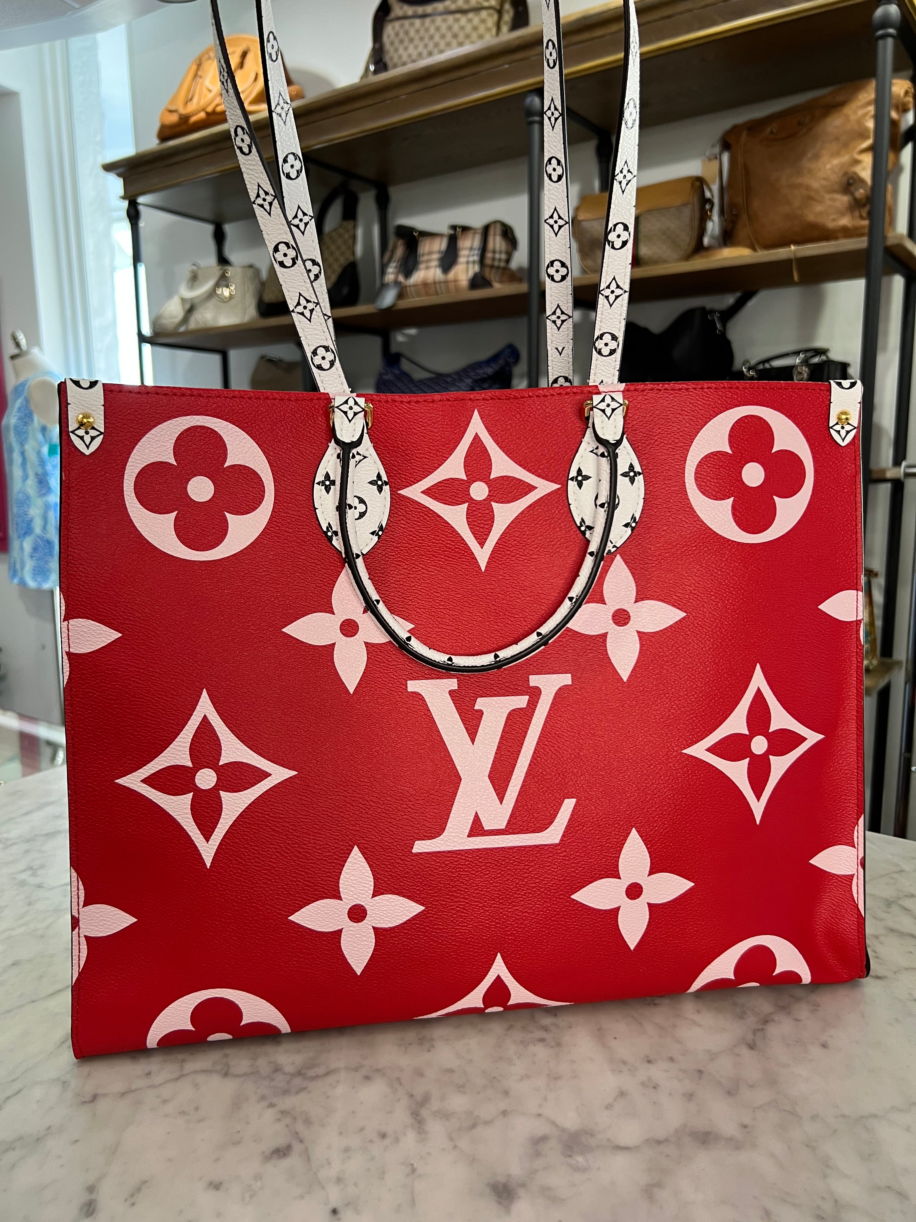 Louis Vuitton On The Go Onthego Tote Monogram Giant Bag Pink Red Rare  Archives - BrandConscious Authentics