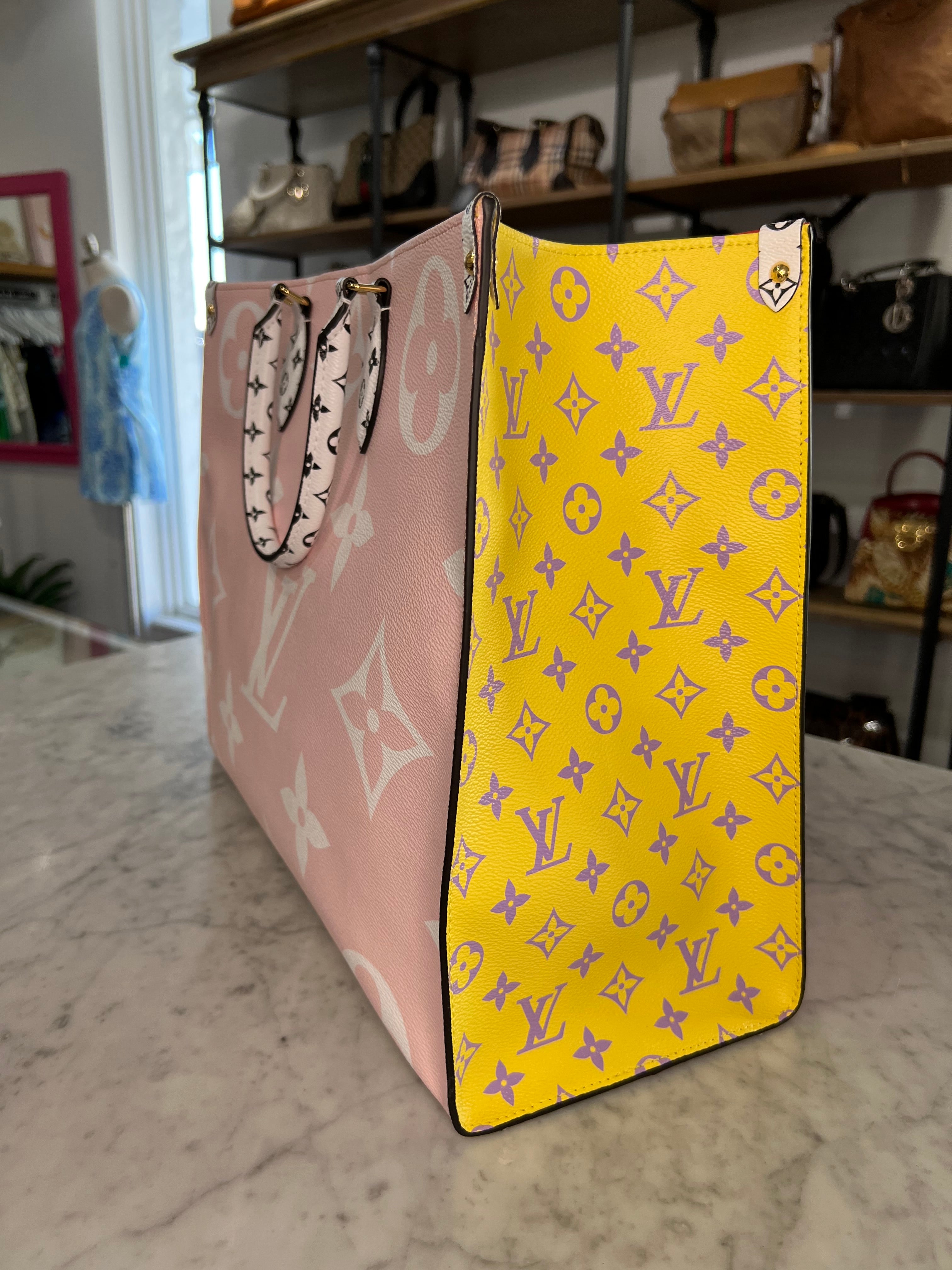Louis Vuitton Light Pink And Yellow Giant Monogram Canvas And