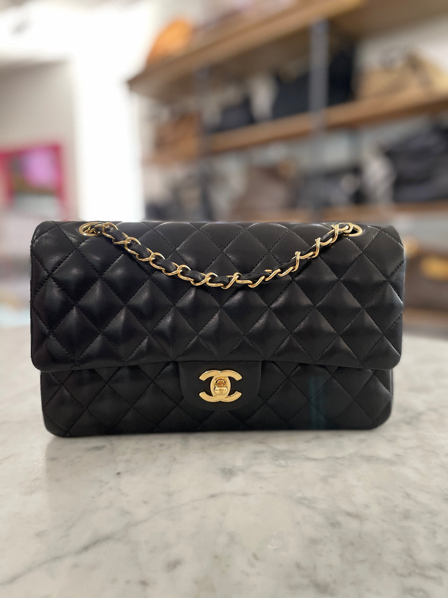 CHANEL Lambskin Quilted Small Double Flap White 178713