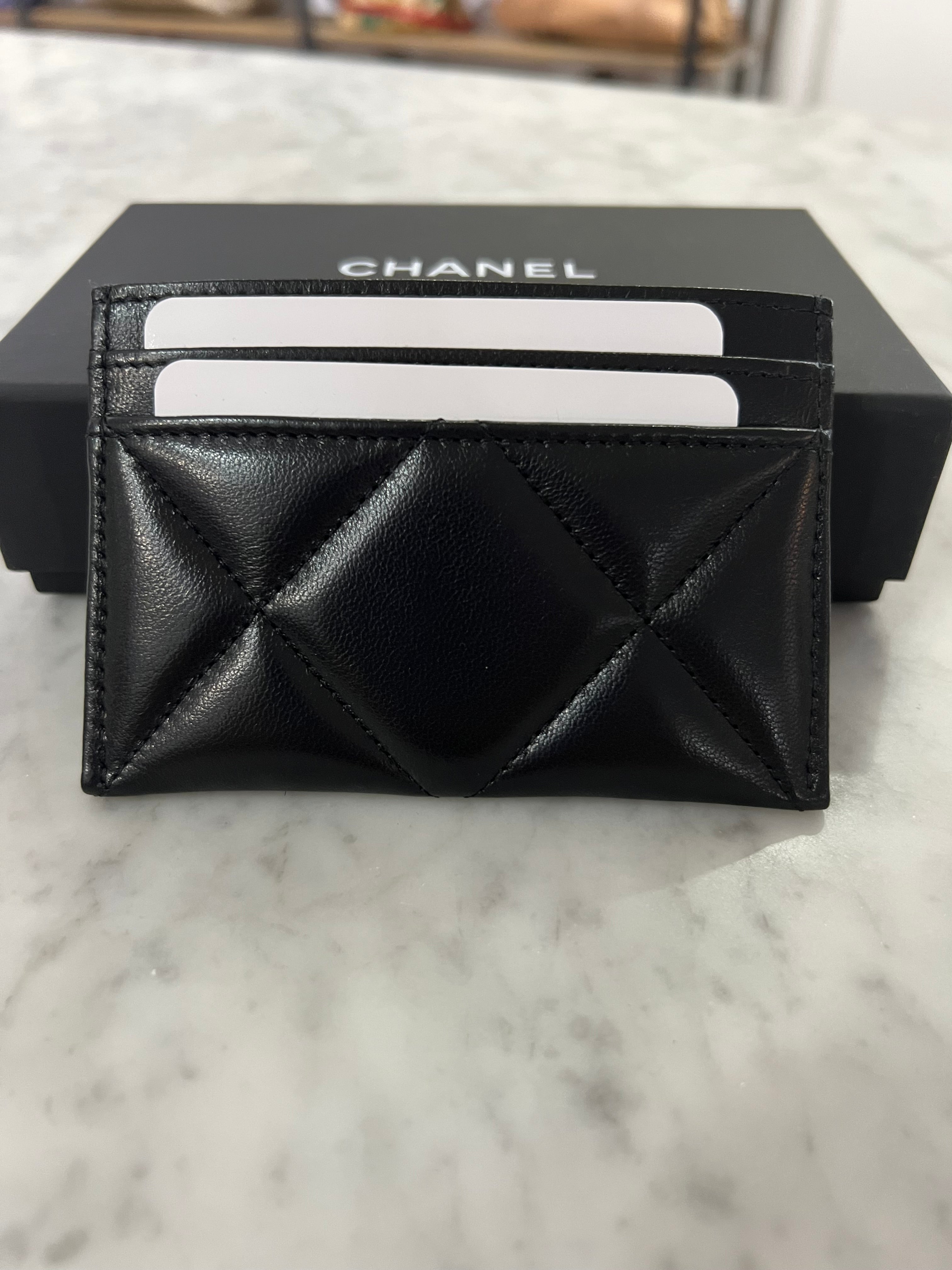 Bonhams : CHANEL GREY CAVIAR MINI WALLET WITH GOLD TONED COCO CHAIN  (includes serial sticker, info booklet, authenticity card, original dust bag  and box)
