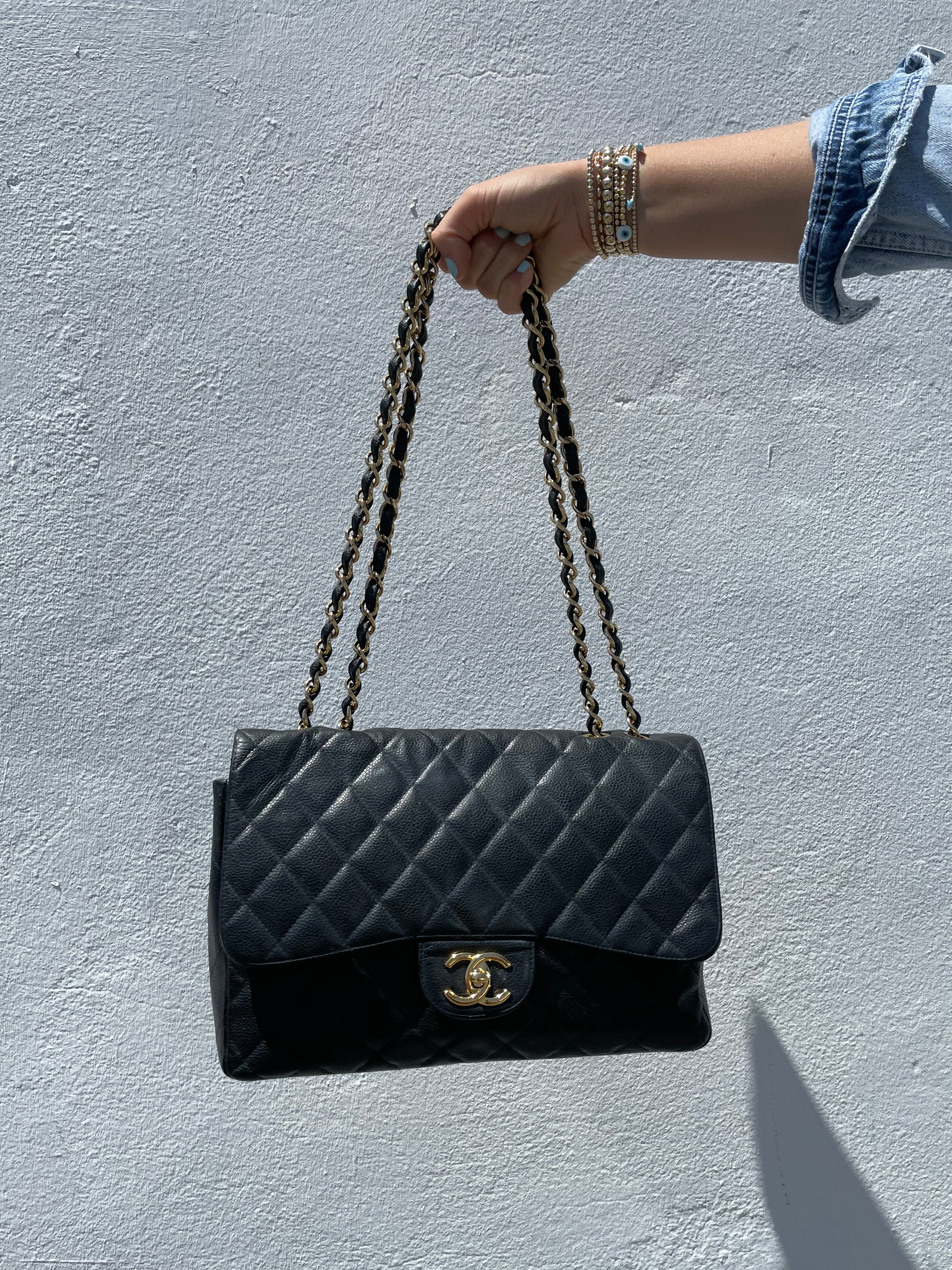 Vintage CHANEL 13 inch Maxi Jumbo Bag at Rice and Beans Vintage