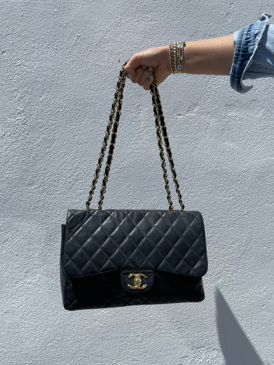 CHANEL, Bags, Chanel Verticalcaviar Classic Flap Medium 25cm Single Chain  Shoulder Bag Cc