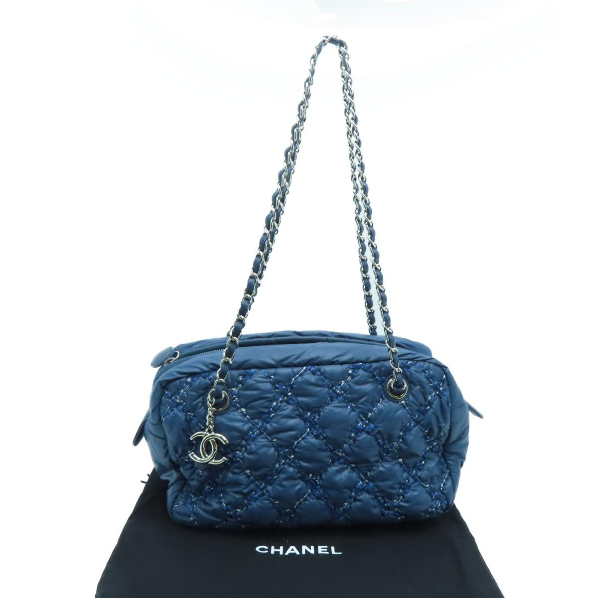 Chanel Black Satin Melrose Cabas Draw-Chain Large Tote Bag