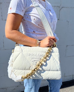 Prada City Chain Bag in Leather and Nylon