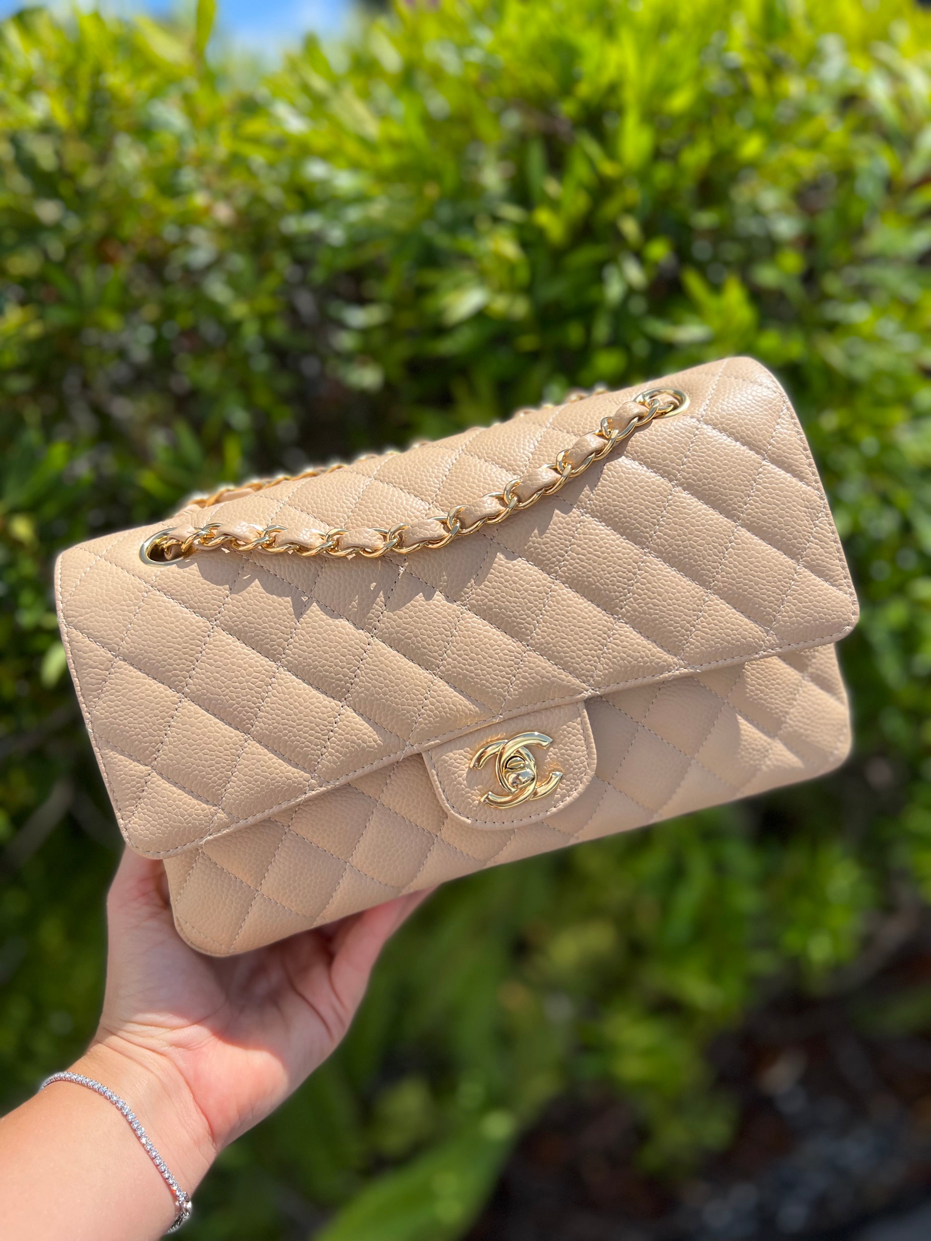Chanel Medium Double Flap Classic Flap Bag Green Leather - Allu USA