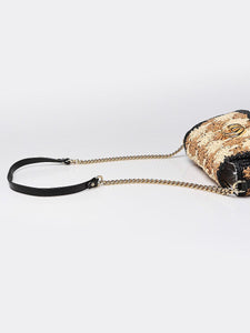 Gucci Small Marmont Raffia Shoulder Bag