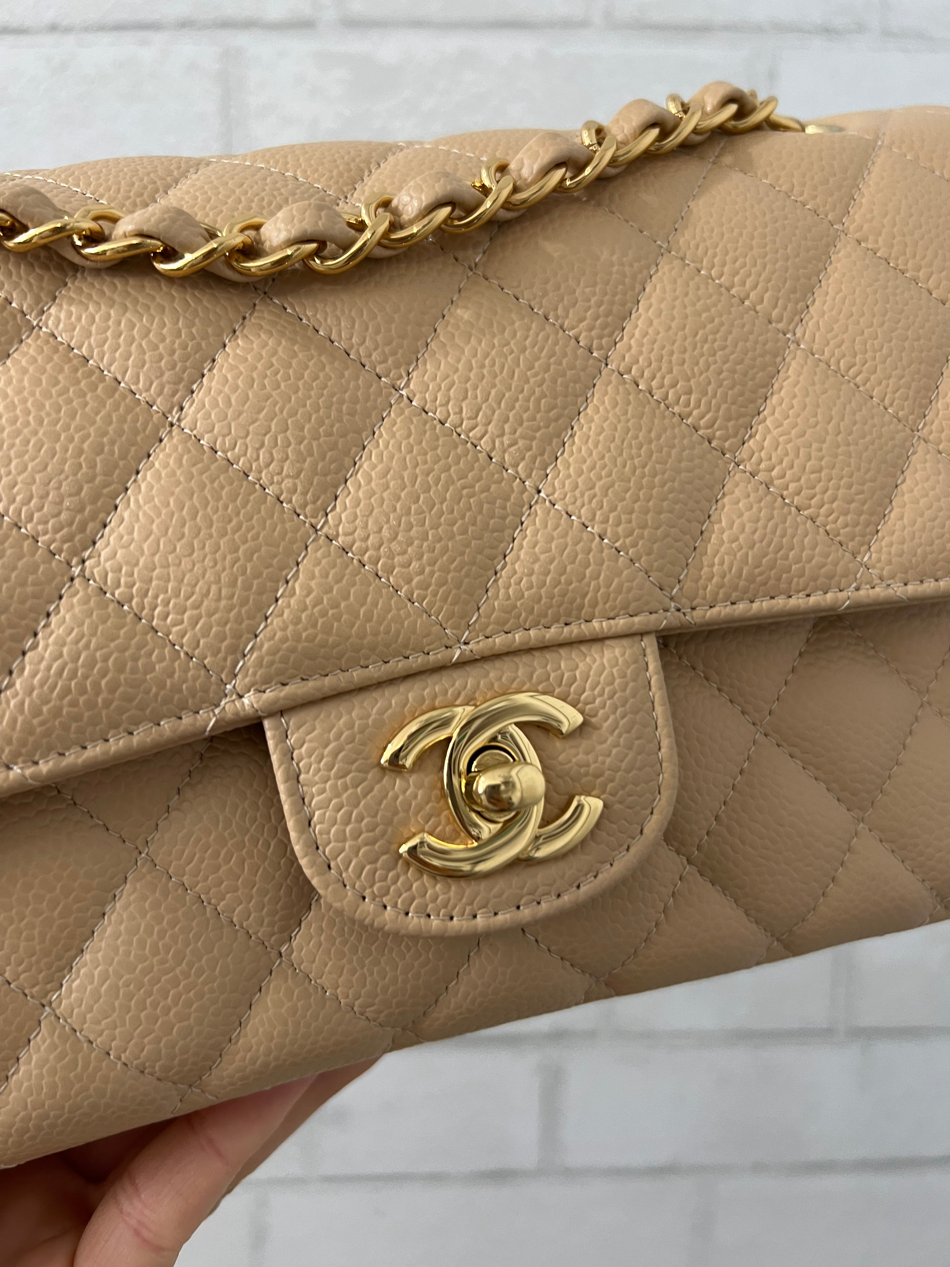 Chanel Yellow Quilted Caviar Classic Double Flap Small Gold Hardware, 2021  Available For Immediate Sale At Sotheby's