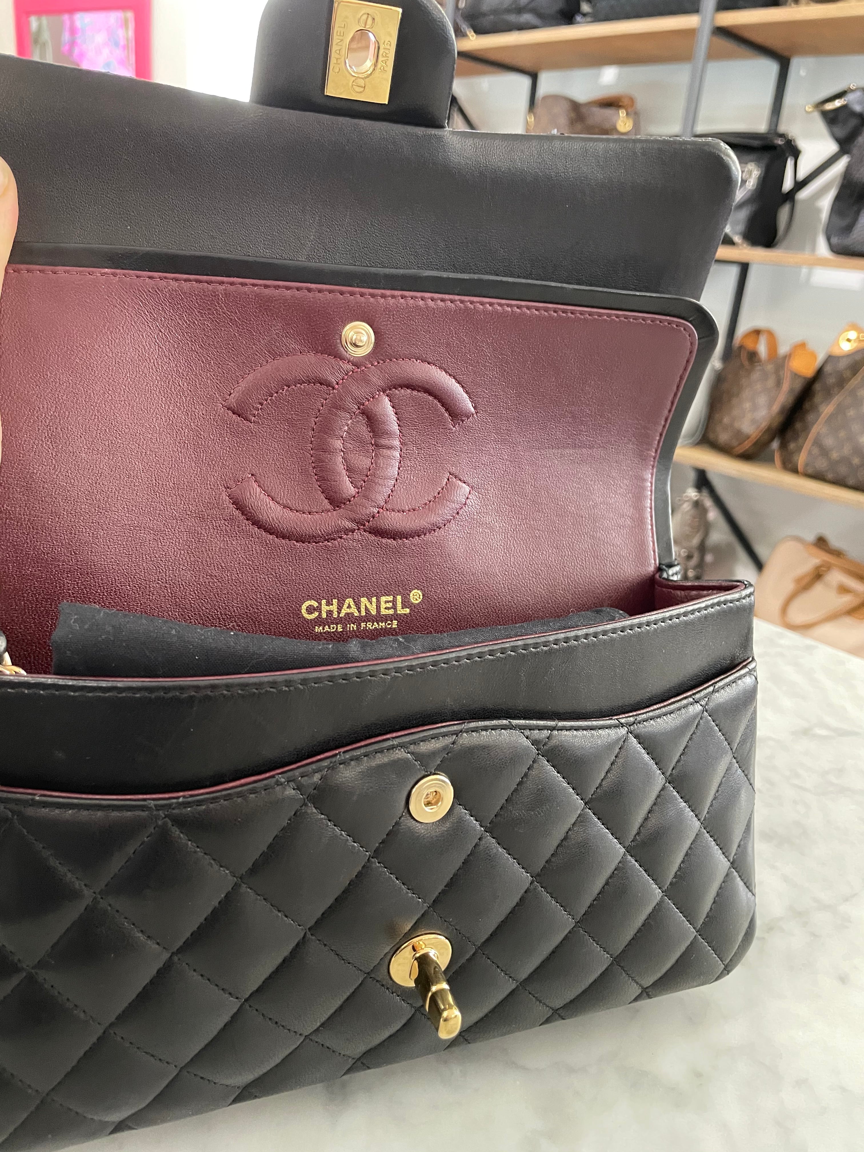 Lambskin Medium Double Flap Bag