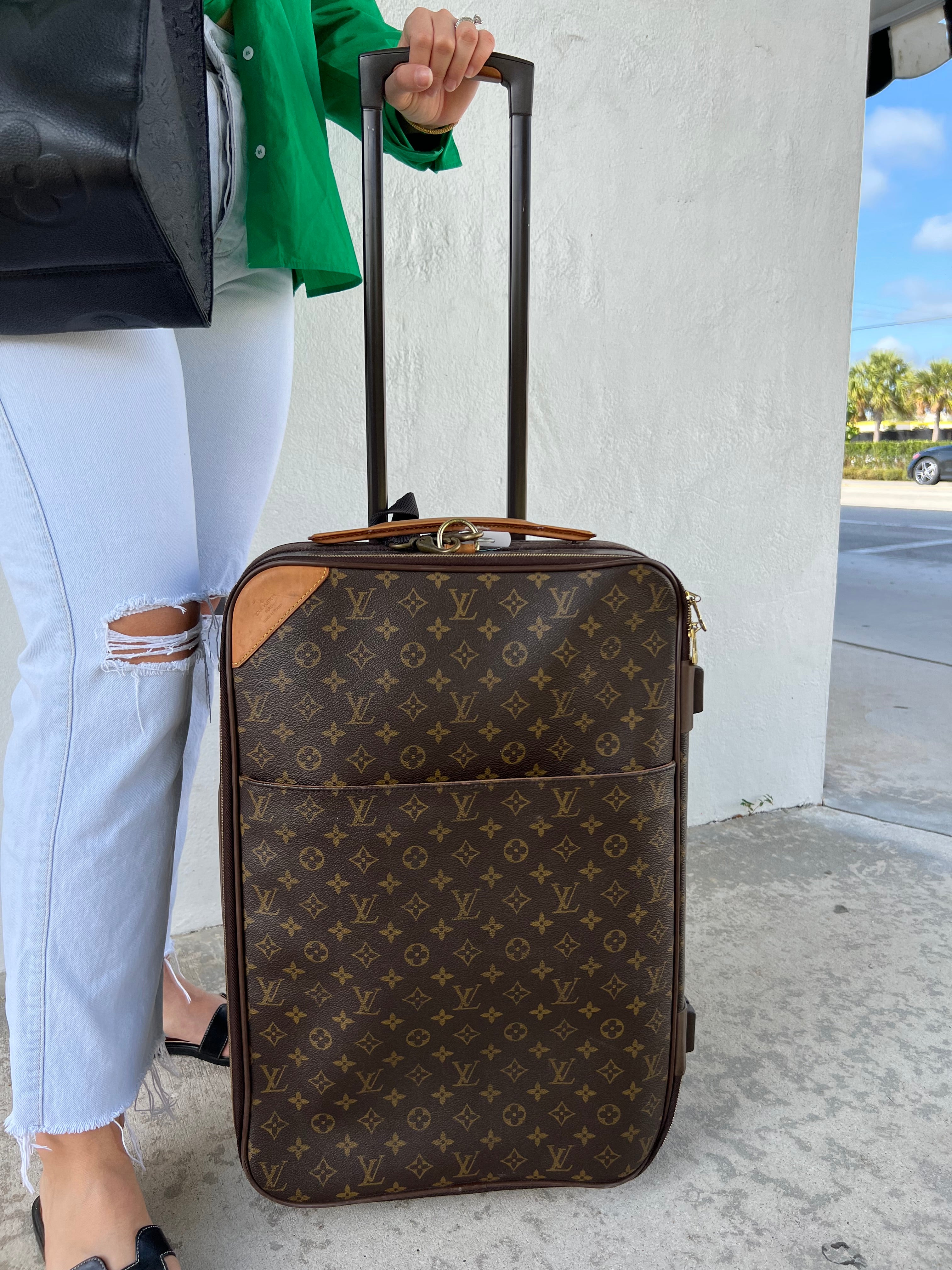 Louis Vuitton Pegase Monogram Travel Carry Bag Suitcase 55 Used