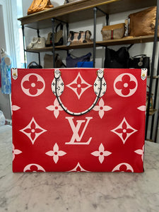 Louis Vuitton On The Go Onthego Tote Monogram Giant Bag Pink Red Rare  Archives - BrandConscious Authentics
